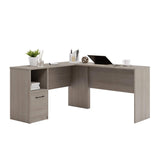 Beginnings L-Desk, L: 51.02" x W: 59.06" x H: 28.50", Silver Sycamore Finish