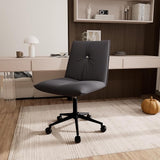 Ergonomic Armless Office Chair 360°Swivel Home Desk Chair with Wheels and Back Support for Study Room,