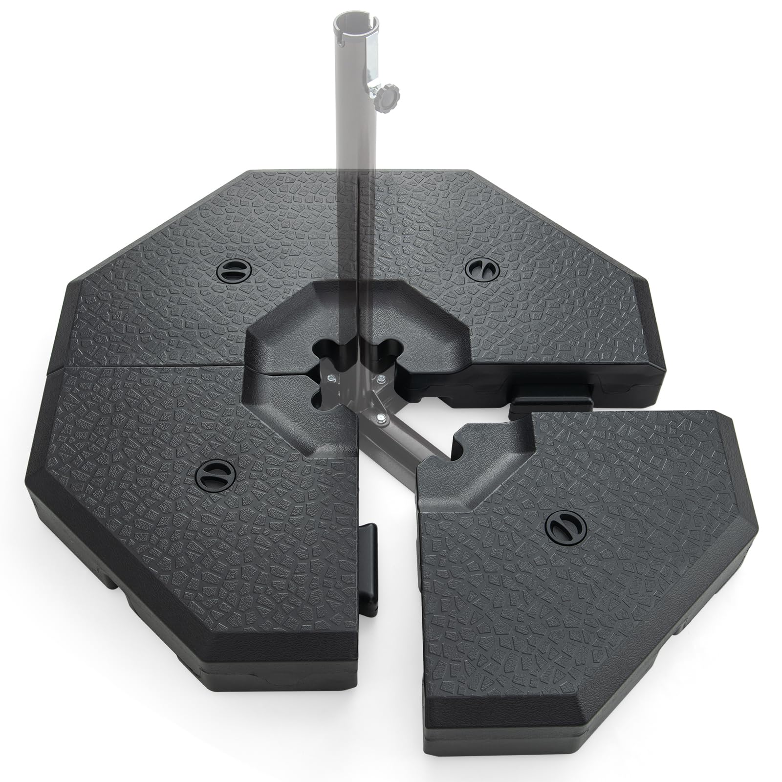 4PCS 350 lbs Offset Patio Umbrella Base, Octagonal Umbrella Base Weight Water