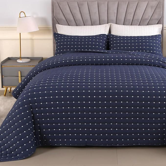 King Size Quilt Bedding Set, Soft Microfiber Bedspread King Size