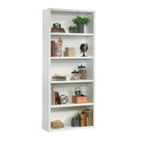 Storage 5-Shelf Living Room Bookcase/Book Shelf, Soft White Finish