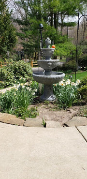 53-Inch 4-Tier Fiberglass Water Fountain - Electric Submersible Pump