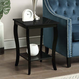 American Heritage Square End Table with Shelf, Black