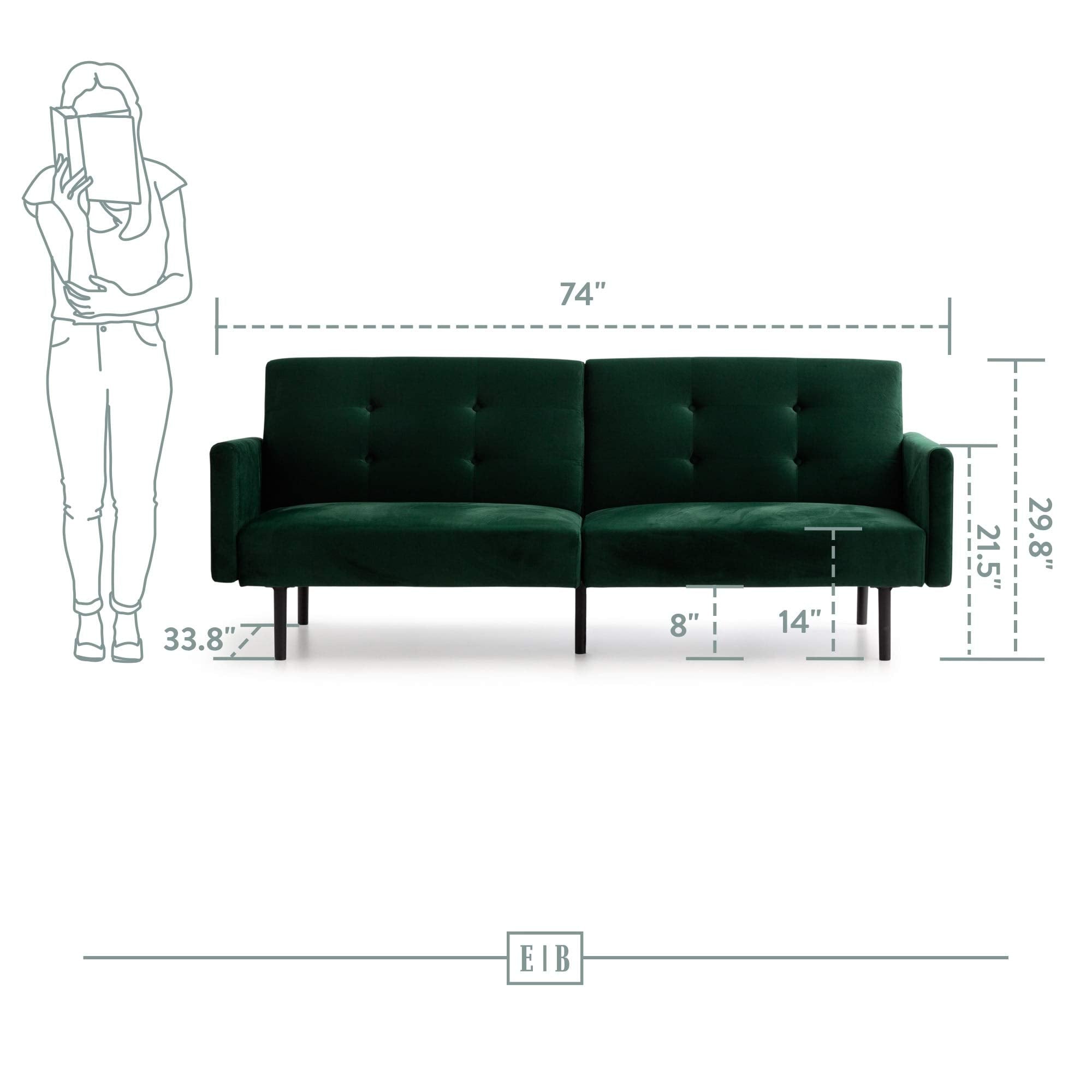Gilman Futon - Futon Sofa Bed - Futon Couch - Small Futon - Living Room Furniture