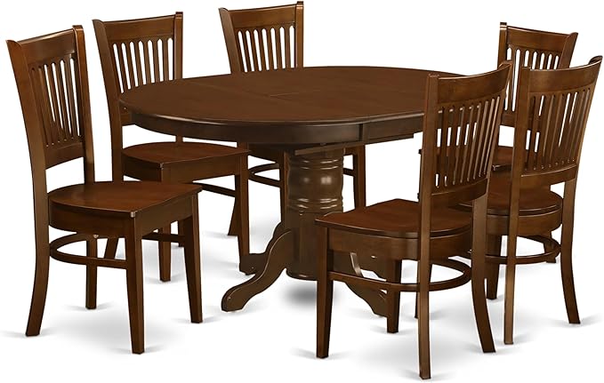 KEVA7-ESP-C 7 Piece Kitchen Table & Chairs Set Consist of an Oval Dining Room Table