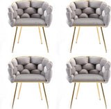 Velvet Dining Chairs, Modern Accent Chair with Golden Mental Legs, Upholstered Hand