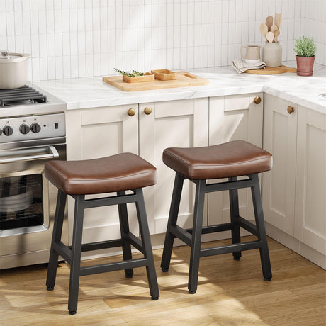 Counter Height Bar Stools Set of 2, 24 Inch Barstools for Kitchen Counter, Kitchen Stools