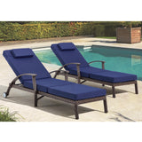 79.1''Chaise Lounge Chair Set Outdoor of 2, Patio Lounge Chair, Wicker Reclining Chair