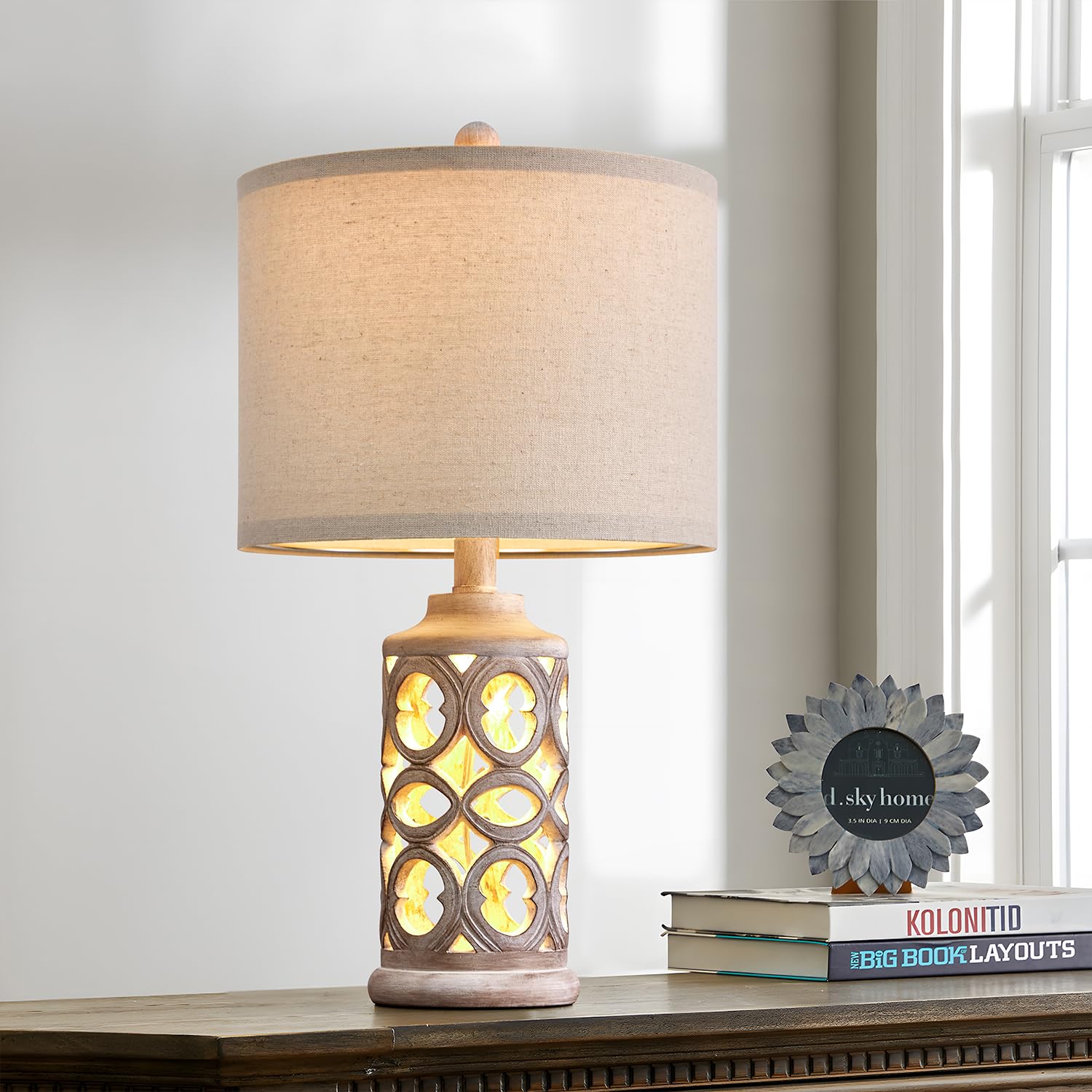 Table Lamp Set of 2 for Living Room Bedroom 20.25'' Country Retro Lamp Vintage