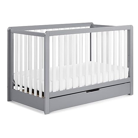 Colby 4-in-1 Convertible Crib with Trundle Drawer in Light Sage, Greenguard Gold