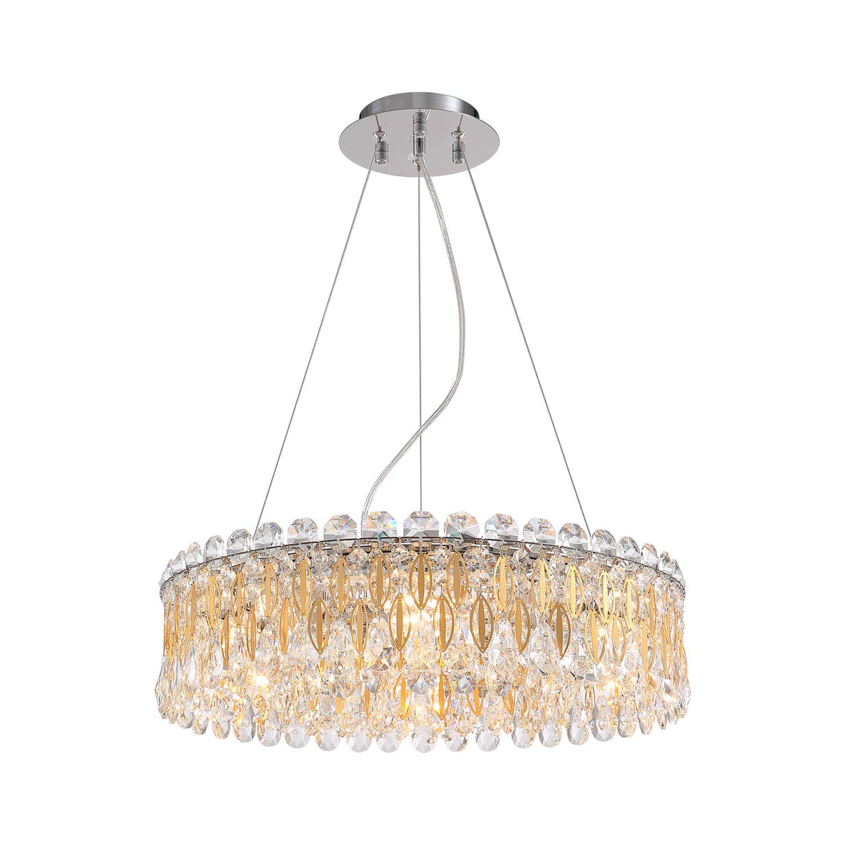 Modern Gold Raindrop Crystal Chandelier Hanging Pendant Light