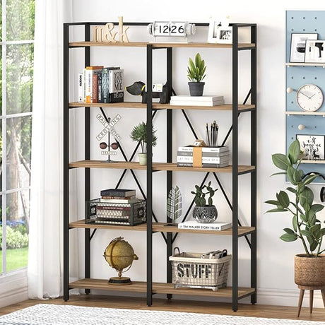 Industrial Bookshelf, Bookcases and Bookshelves Etagere, Tall Large Farmhouse Book