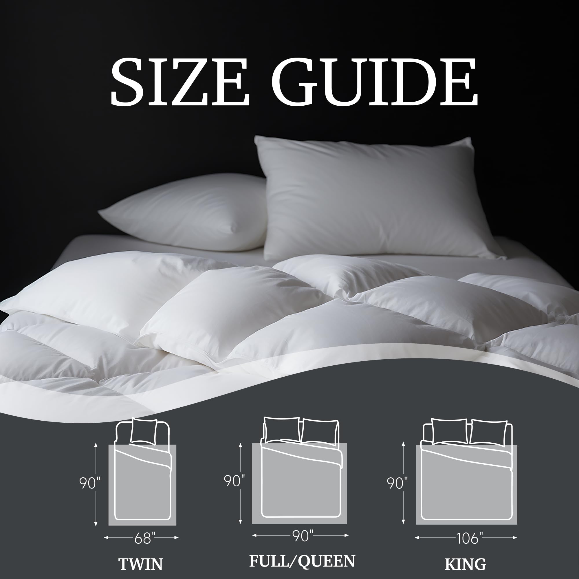 White Goose Feather Down Comforter King Size - 100% Cotton Duvet Insert