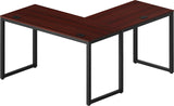 SHW Home Office 55"x60" Large L Shaped Corner Desk, 24" Deep, Cherry