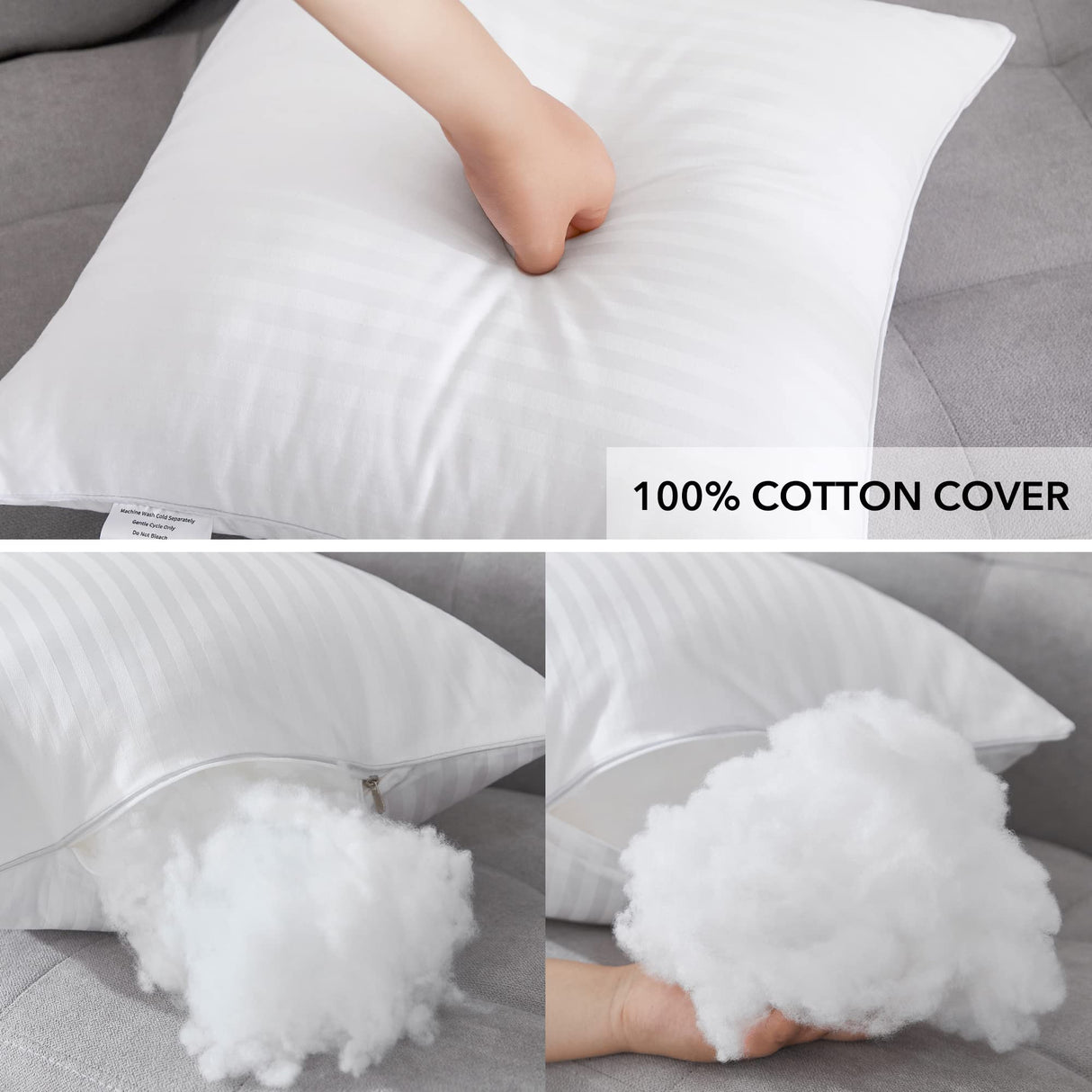 18 x 18 Throw Pillow Inserts, Firm and Fluffy Decorative Square Pillows