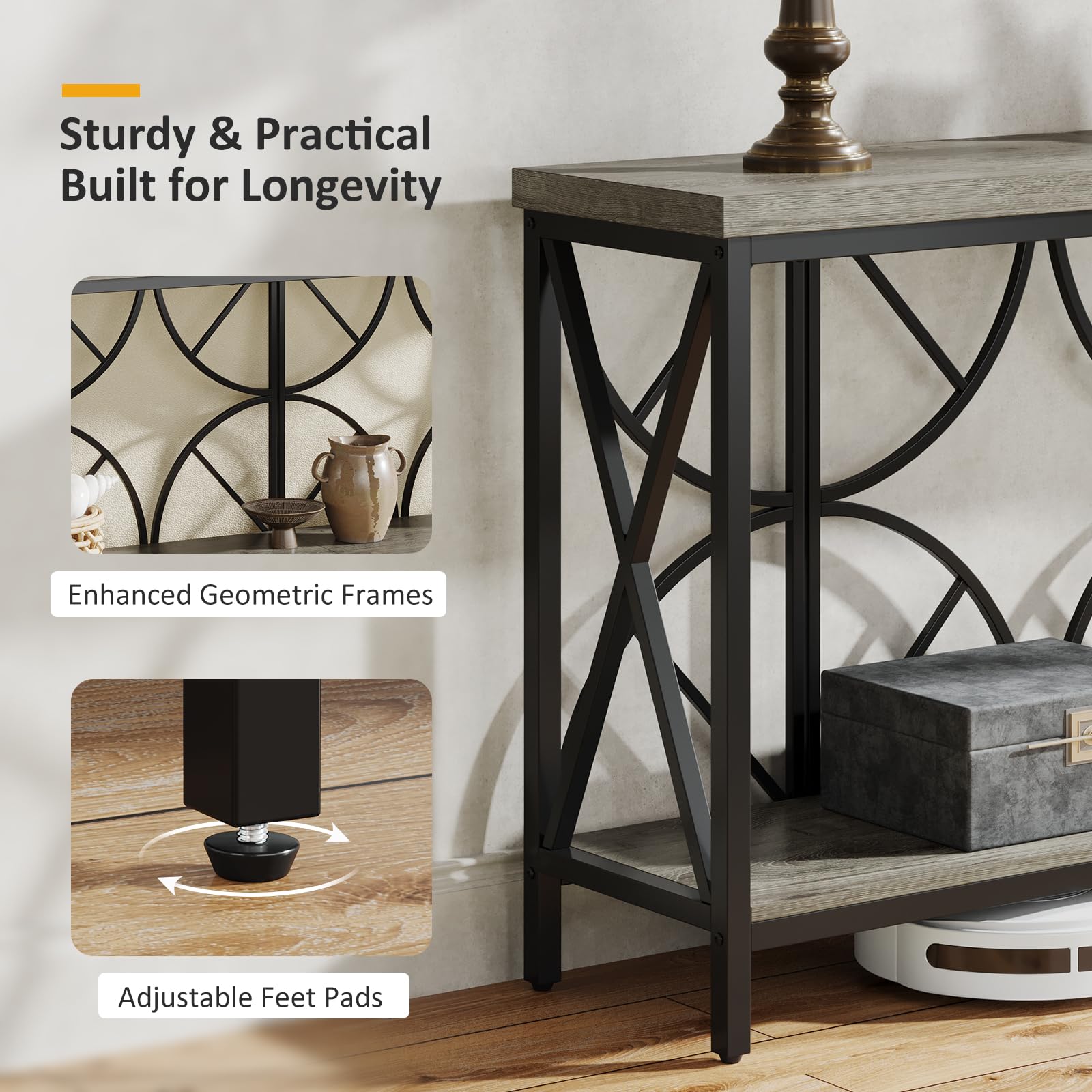 70.9-Inch Extra Long Console Table with Storage - Narrow Sofa Table