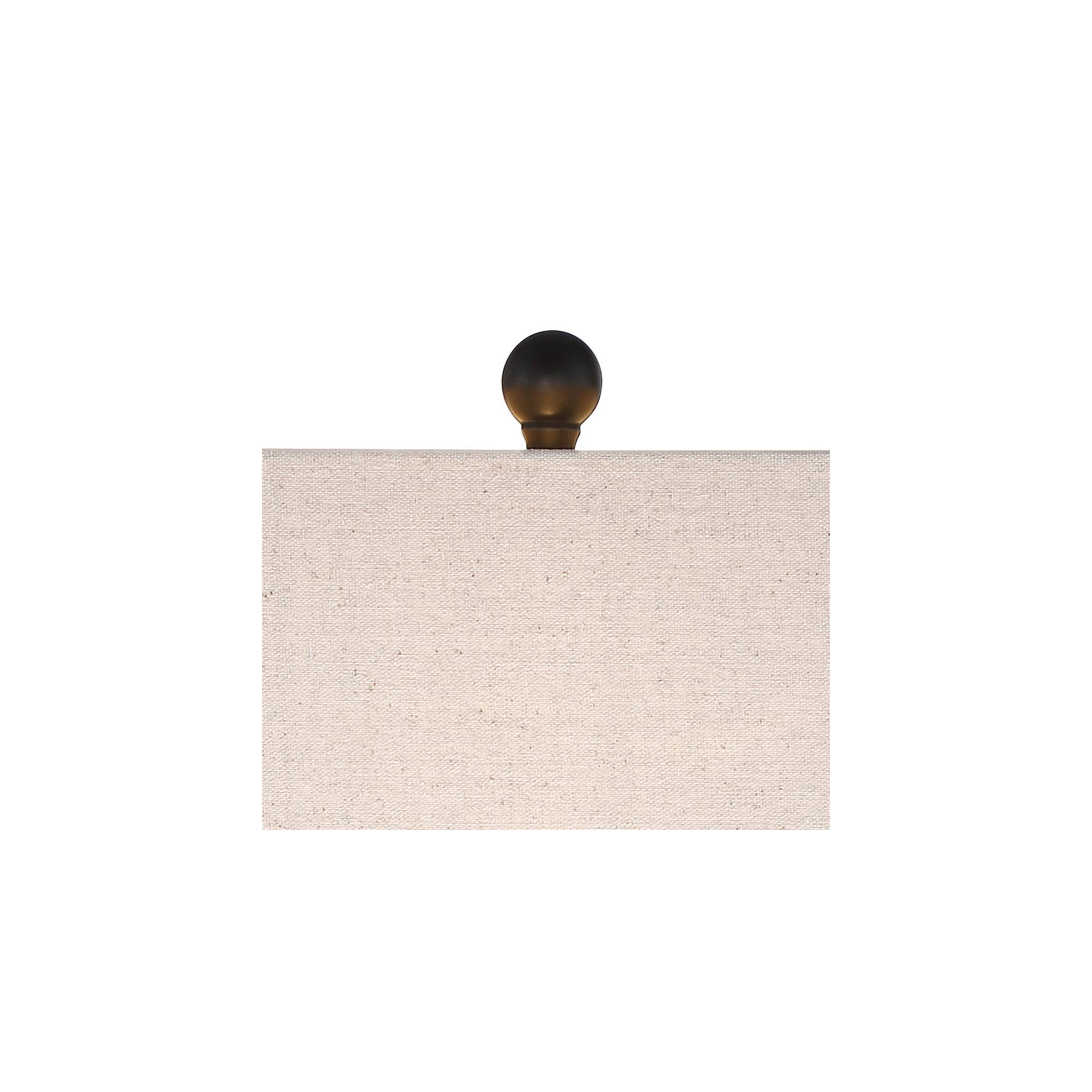 Aston 26" Modern Rectangle Table Lamp - Black Metal with Off-White Shade