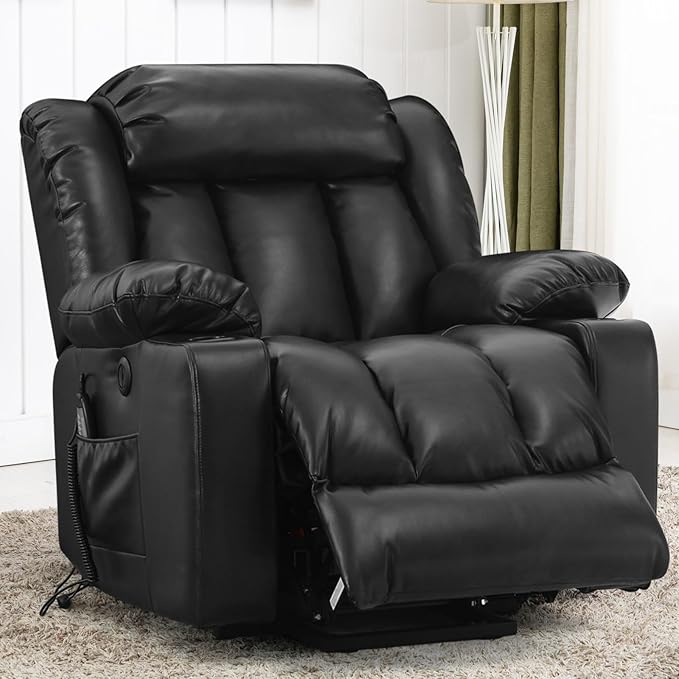 Power Lift Recliner Chairs for Elderly, Breathable Leather Recliner Chair