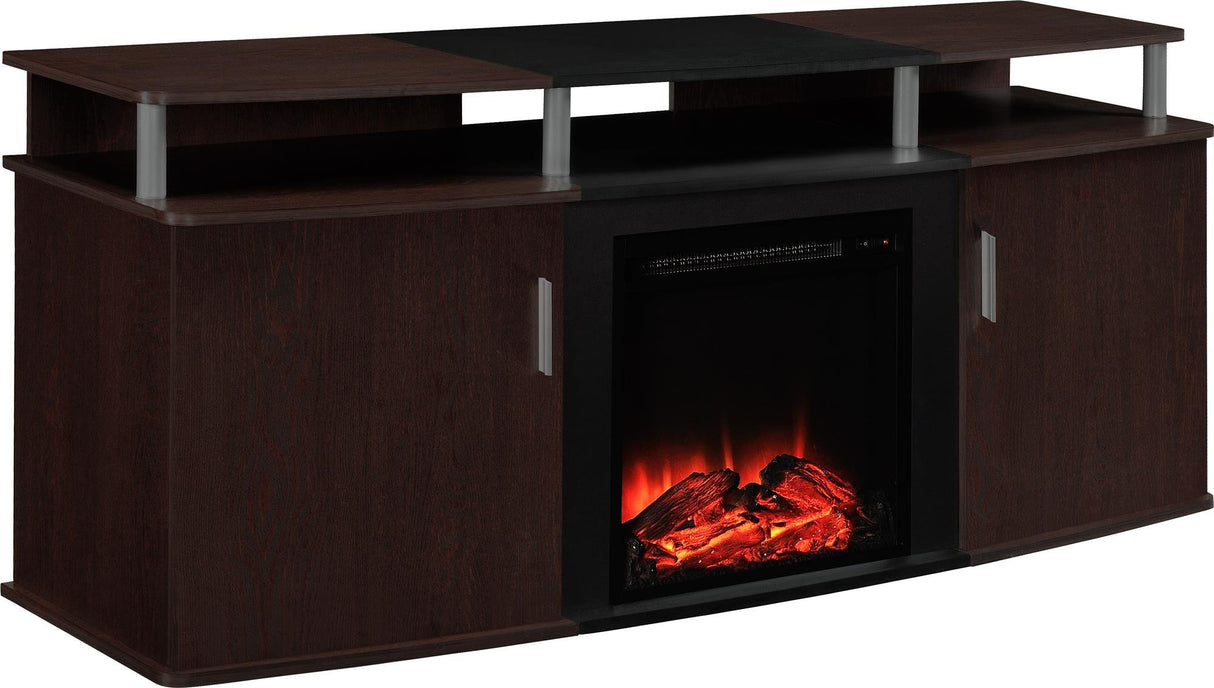 Carson Fireplace TV Stand for TVs up to 70 Inch, Replaceable Electric Fireplace Insert Heater,