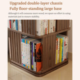 Wooden Revolving Bookcase for Kids & Adults,Floor Standing Display Shelf Storage Rack，3/4/5 Tier Corner Bookcase Rotating Bookshelf tower,360 Square Swivel Bookcase Rotating Bookshelf tower.(Walnut,4-