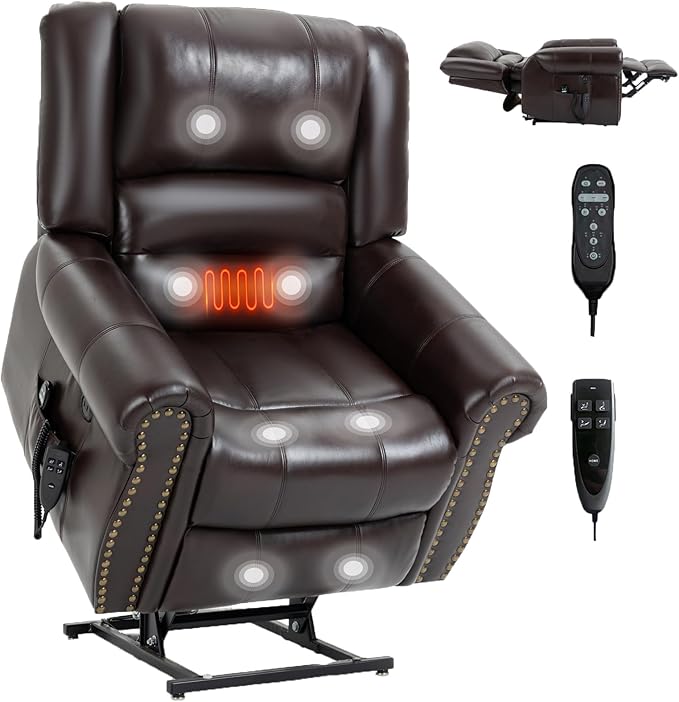 Dual Motor Up to 350 LBS Power Lift Recliner Chair with Power Remote