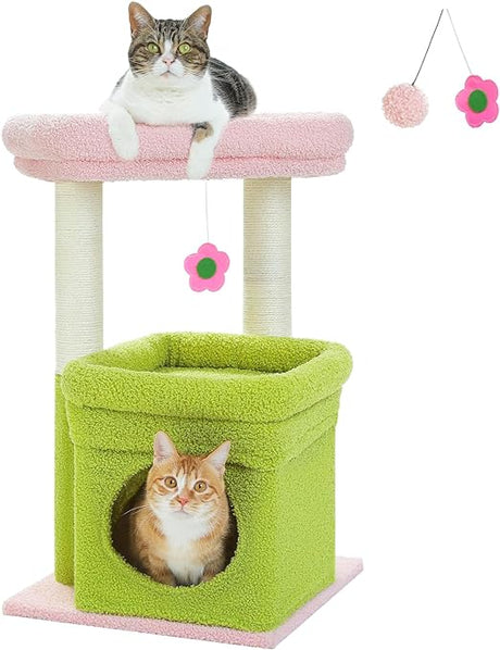 Cat Tree Tower for Indoor Cats with Private Cozy Cat Condo