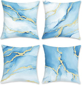 4 Packs Blue Decorative Throw Pillow Covers 18x18 Inch for Living Room Couch Bed