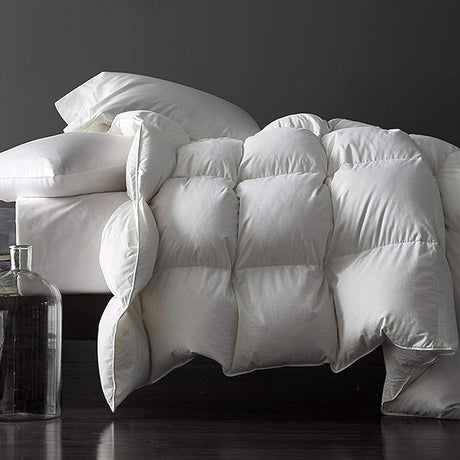 Premium Feathers Down Comforter King Size White Heavyweight Thickened 100%