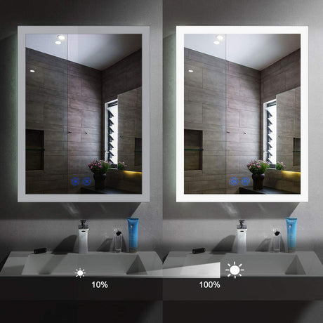 LED Bathroom Mirror with Lights, LED Mirror for Bathroom, 20 x 28 Inch Lighted Vanity