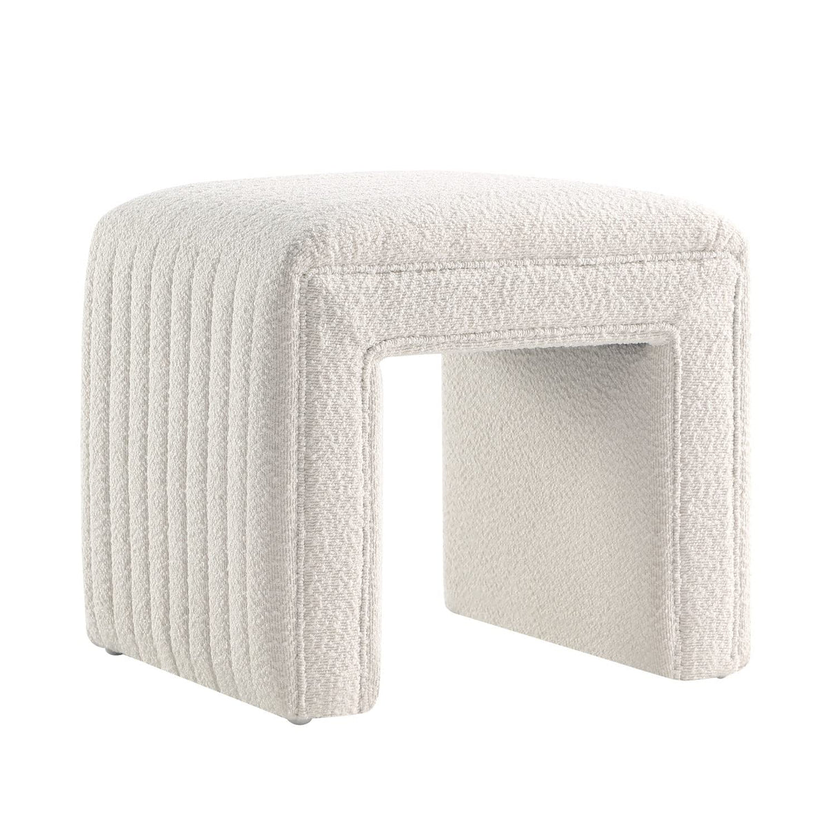 Vanity Stool Chair,Modern Boucle Ottoman Foot Stool