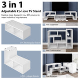 3 Pieces Console TV Stand, Free-Combination Entertainment Center for 50 55 60 65 Inch Tv