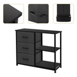Rustic Brown Fabric Dresser, 4 Drawer Organizer Unit with 2 Shelves