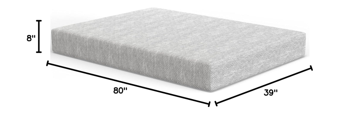 Heather Grey Gel Memory Foam Mattress, CertiPUR-US and Oeko-