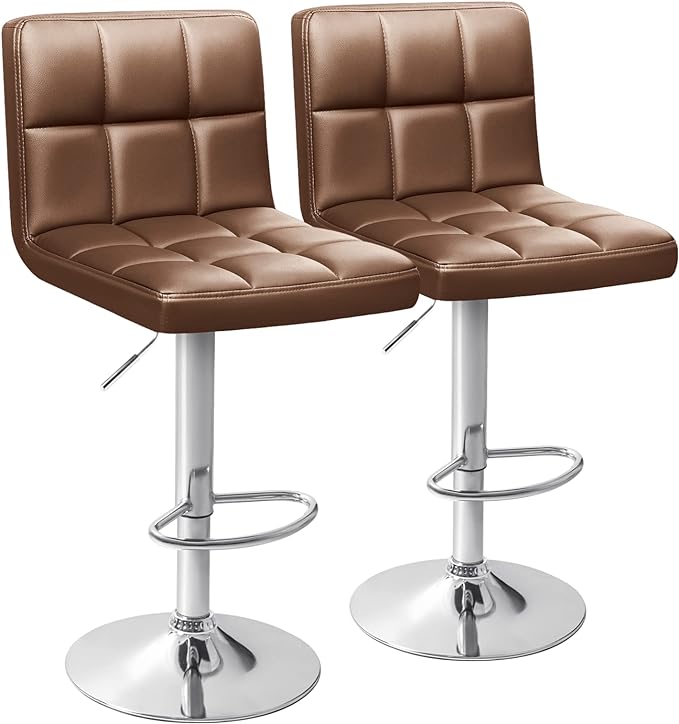 Bar Stools Modern PU Leather Adjustable Swivel Barstools