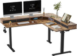 63" L Shaped Standing Desk with 4 Drawers, Electric Standing Gaming Desk Adjustable