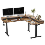 63" L Shaped Standing Desk with 4 Drawers, Electric Standing Gaming Desk Adjustable