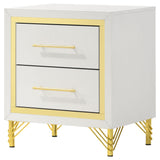 Coaster Lucia 2-Drawer Nightstand White and Gold