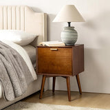 Nightstand with Charging Station, Mid-Century Modern Nightstands