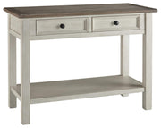Bolanburg Farmhouse Rectangular Two Tone Sofa Table, Antique Cream