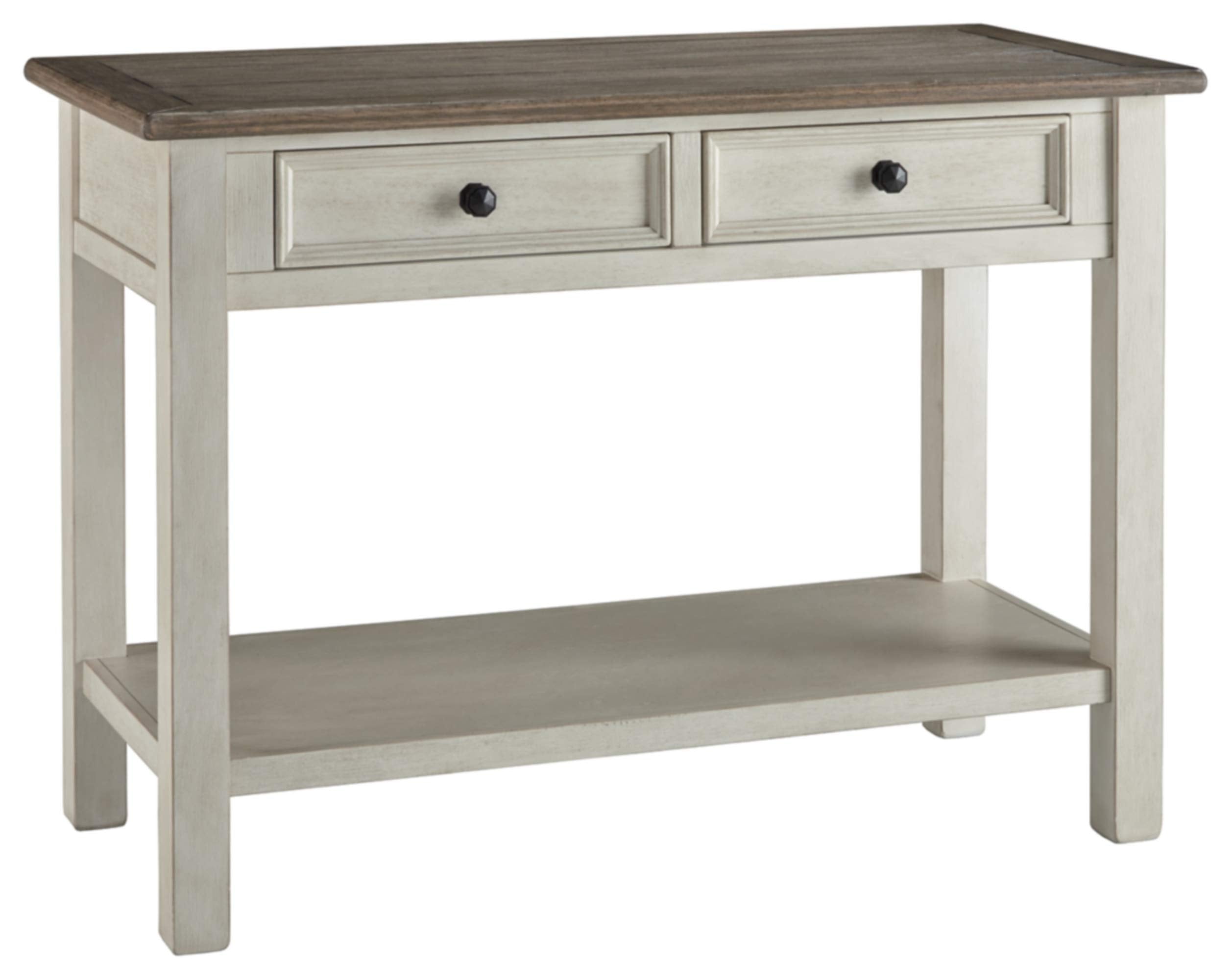 Bolanburg Farmhouse Rectangular Two Tone Sofa Table, Antique Cream