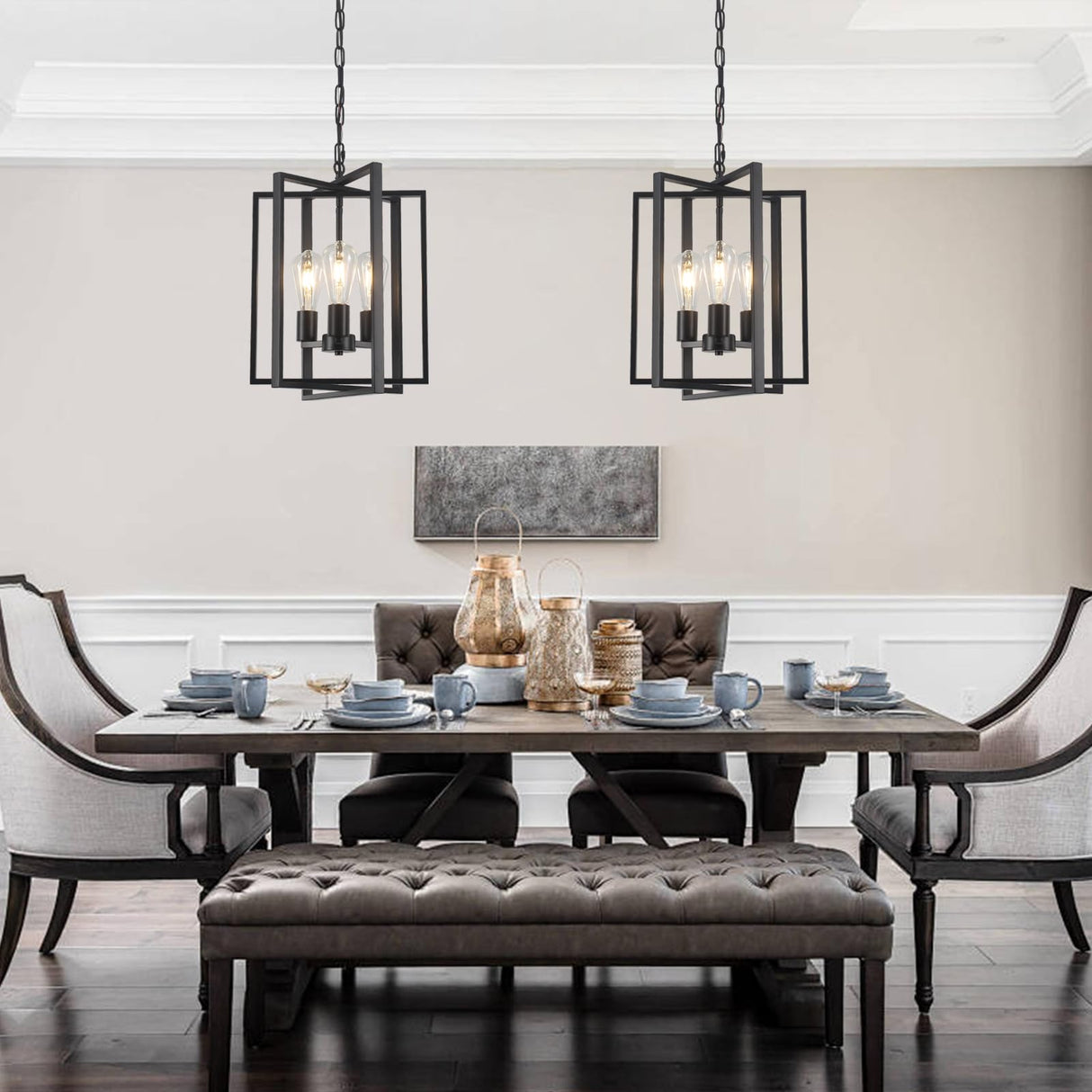 Black Farmhouse Modern Chandelier Light Fixture