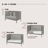 Child Craft Atwood 3-in-1 Convertible Crib, Baby Crib Converts to Day Bed, Toddler Bed, 3 Adjustable Mattress Positions, Non-Toxic, Baby Safe Finish (Lunar Gray)