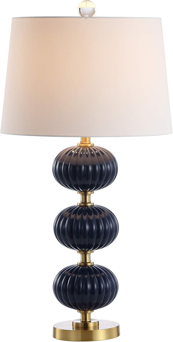 JYL2073A Carter 29.7" Glass LED Table Lamp Traditional Transitional Bedside Desk