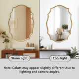 Gold Oval Wall Mirror 24x34 Inch Scalloped Edge