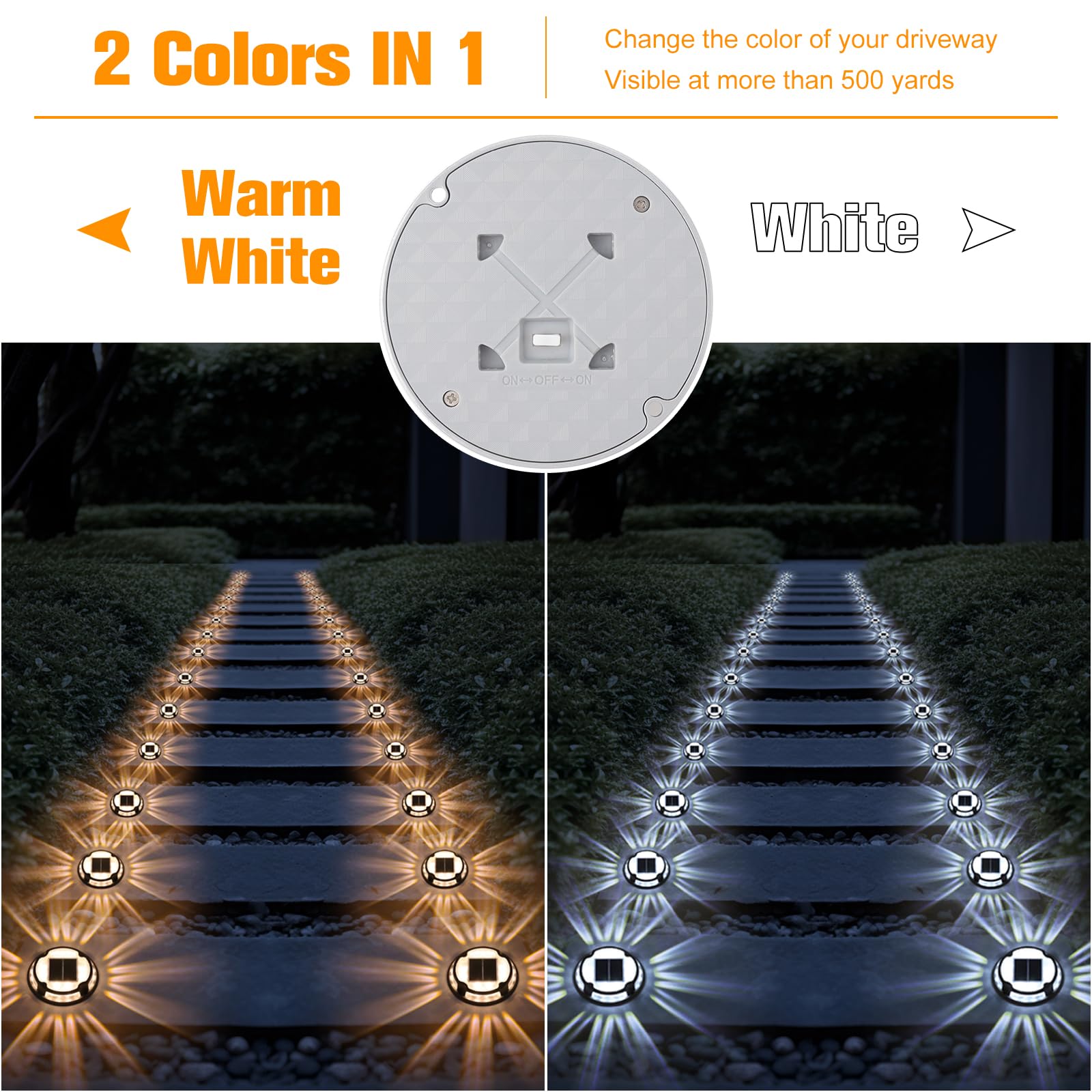 Solar Driveway Lights Deck Lights Dock Marine Lights,12 Pack Solar Ground Lights