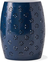 Lilac Outdoor 12" Iron Side Table, Dark Blue