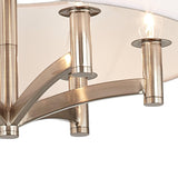 Ava 6-Light Nickel Pendant Chandelier with Print Shade