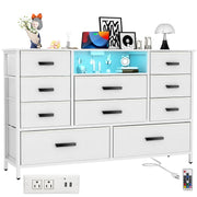 White Dresser for Bedroom with 10 Drawers
