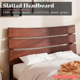 King Size Solid Wood Platform Bed Frame with Wooden Headboard, No Box Spring