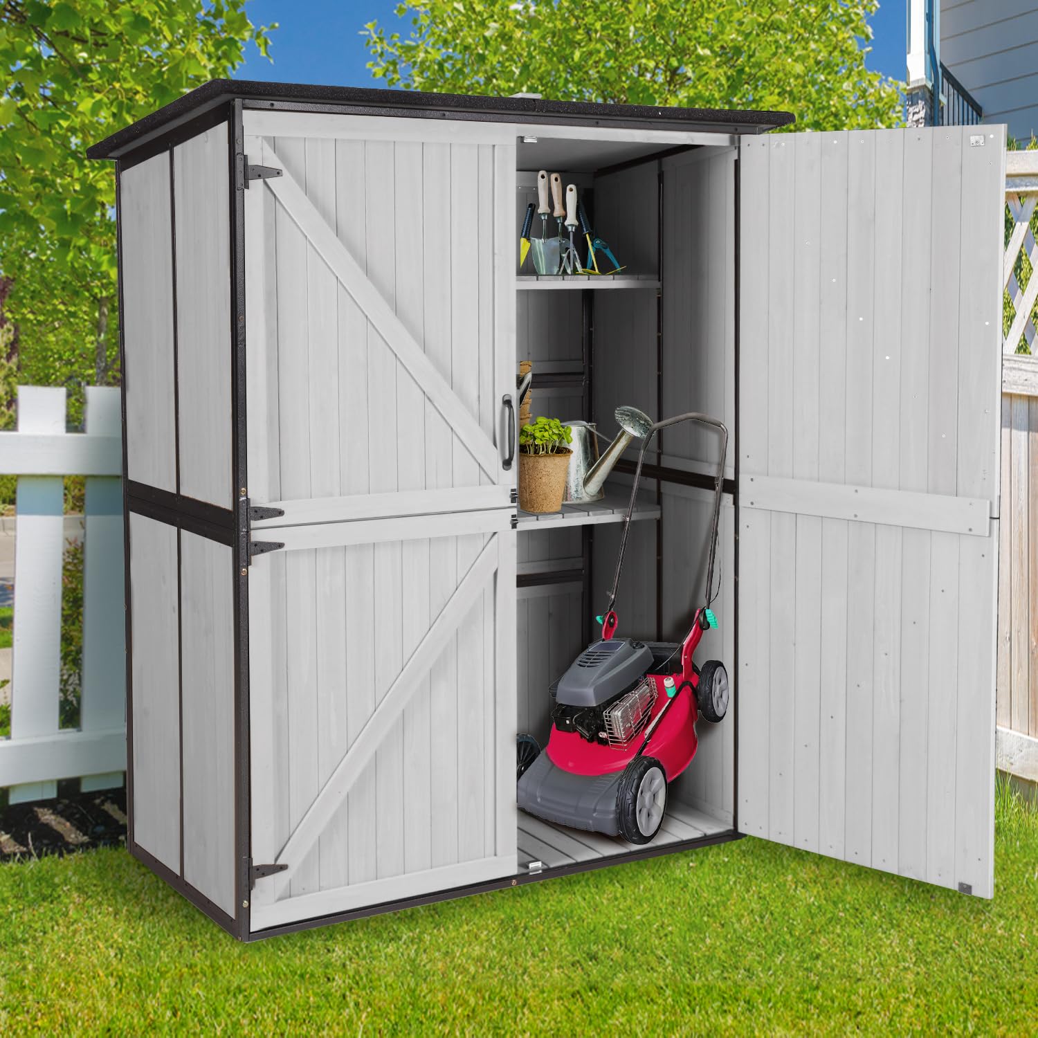 Outdoor Storage Cabinet with Adjustable Shelves